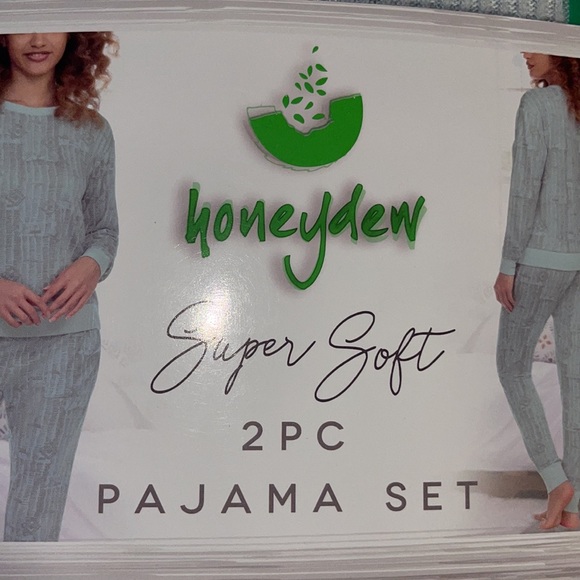 NWT Honeydew super soft pajama set size XLG light blue and gray Light blue geo - Picture 3 of 6